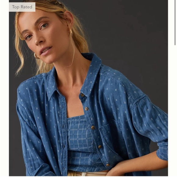Anthropologie Pilcro Blue Button-down - Picture 4 of 12